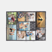 Minimale BESTE DAD EVER Photo Collage Personalized Fleece Deken (Voorkant (Horizontaal))