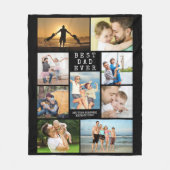 Minimale BESTE DAD OOIT 9 Fotocollage Gepersonalis Fleece Deken (Voorkant)