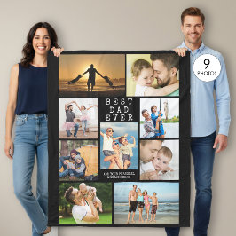 Minimale BESTE PAPA OOIT 9 Foto Collage Persoonlij Fleece Deken