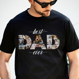 Minimale beste papa ooit DAD 18 fotocollage Tri-Blend Shirt