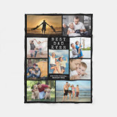 Minimale BESTE PAPA OOIT Fotocollage Persoonlijk Fleece Deken (Voorkant)