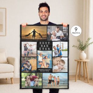 Minimale BESTE PAPA OOIT Fotocollage Persoonlijk Fleece Deken