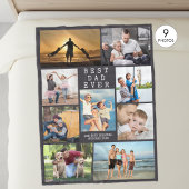Minimale BESTE PAPA OOIT Persoonlijke Fotocollage Fleece Deken