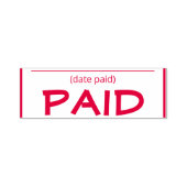 Minimale "betaalde" rubberen stempel (Design)