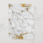 Minimale bewaardatum wit grijs marmer Gold Save The Date (Voorkant / Achterkant)
