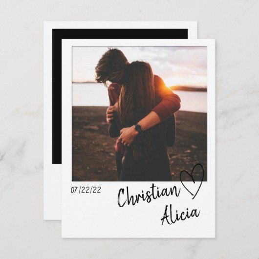 Minimale bewaarder de Datum Fotokaart Save The Date (Voorkant / Achterkant)