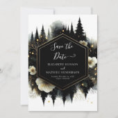 Minimale bewerkbare Enchanted Forest Wedding Save The Date (Voorkant)