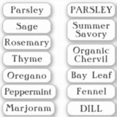 Minimale bewerkbare Herb-namen voor specerijen Sticker (Voorkant)