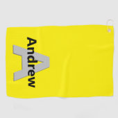 Minimale bewerkbare naam en Initiaal Golfhanddoek (Horizontaal)