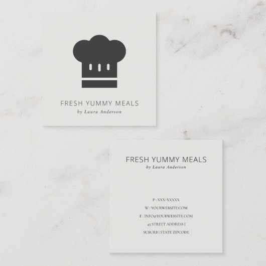 Minimale bijtende zwarte en witte Petten Vierkante Visitekaartje (Voorkant / Achterkant)