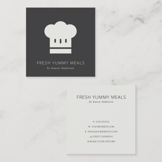 Minimale bijtende zwarte en witte Petten Vierkante Visitekaartje (Voorkant / Achterkant)