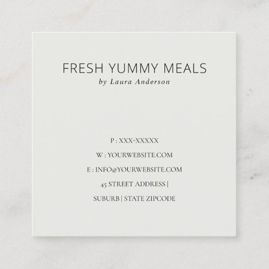 Minimale bijtende zwarte en witte Petten Vierkante Visitekaartje (Achterkant)