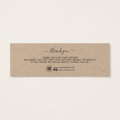 Minimale bijvoeging Rustic Kraft Dank u wel Mini Visitekaartjes (Achterkant)
