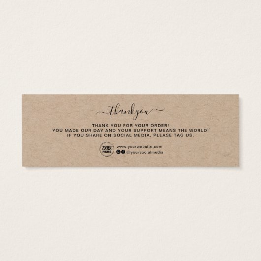 Minimale bijvoeging Rustic Kraft Dank u wel Mini Visitekaartjes (Achterkant)