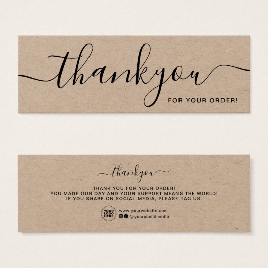 Minimale bijvoeging Rustic Kraft Dank u wel Mini Visitekaartjes (Voorkant /achterkant)