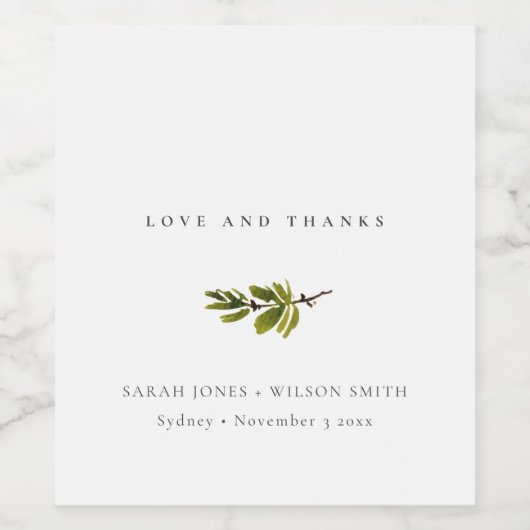 Minimale bindtband zwart-wit wijn etiket (Enkel label)