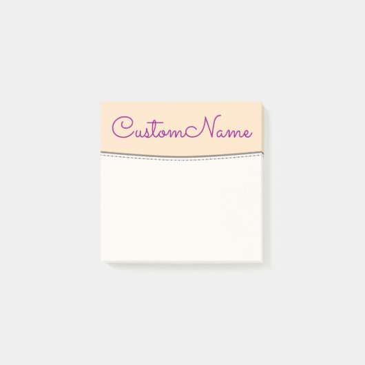 Minimale Bisque achtergrond en donkere magenta naa Post-it® Notes (Voorkant)