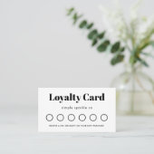 Minimale Black and White Customer Loyalty-Kaart Klantenkaartje (Staand voorkant)