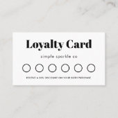 Minimale Black and White Customer Loyalty-Kaart Klantenkaartje (Voorkant)