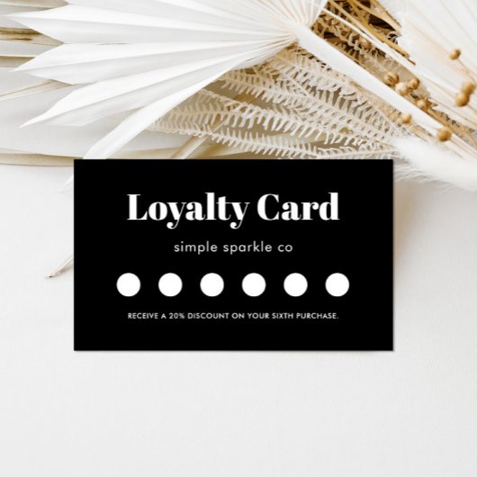 Minimale Black and White Customer Loyalty-Kaart Klantenkaartje
