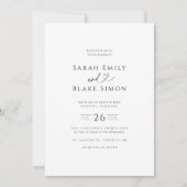 Minimale Black and White Heart Uitnodiging voor ee (Voorkant)