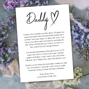 Minimale Black and White Papa Zwangerschapsaankond Aankondiging