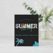 Minimale Black End van Summer Beach Party Uitnodiging Briefkaart (Staand voorkant)