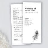 Minimale Black Feather Wedding Programma