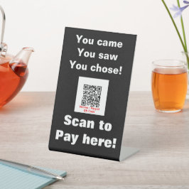 Minimale Black Funny Business Scan te betalen QR-c Reclamebord Met Voetstuk