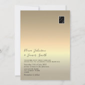 Minimale Black Gold bruiloft uitnodiging (Achterkant)