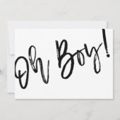 Minimale Black Mustache Oh Boy Baby shower Kaart (Achterkant)