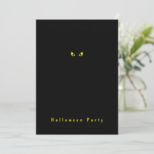 Minimale Black Spooky Eyes Halloween Party Kaart (Staand voorkant)