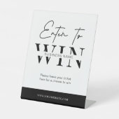 Minimale Black & White Business Raffle Enter om te Reclamebord Met Voetstuk (Voorkant)