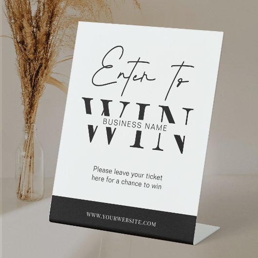 Minimale Black & White Business Raffle Enter om te Reclamebord Met Voetstuk