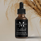 Minimale Black & White Essential Oil Dropper-fles Etiket