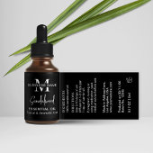 Minimale Black & White Essential Oil Dropper-fles Etiket