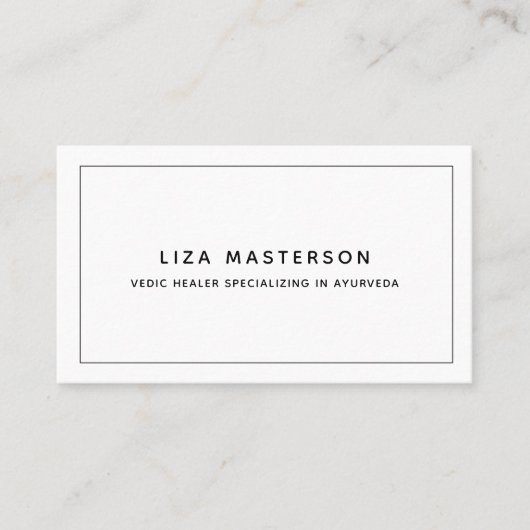 Minimale Black White Healer Alternative Medicine Visitekaartje (Voorkant)