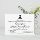 Minimale Black White High School Class Reunion Kaart (Staand voorkant)
