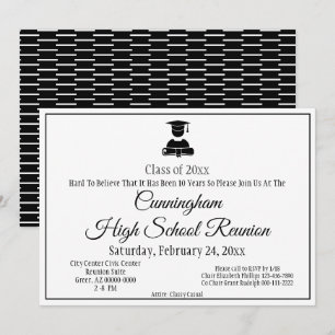 Minimale Black White High School Class Reunion Kaart