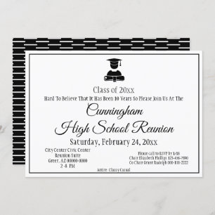 Minimale Black White High School Class Reunion Kaart