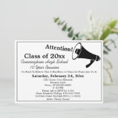 Minimale Black White High School Class Reunion Kaart (Staand voorkant)