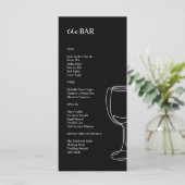 Minimale Black&White huwelijksbar Menu (Staand voorkant)