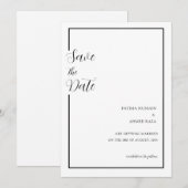 Minimale Black White Moslim Trouwdag Save The Date (Voorkant / Achterkant)