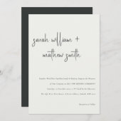 Minimale Black White Script Typography Vow Renewal Kaart (Voorkant / Achterkant)