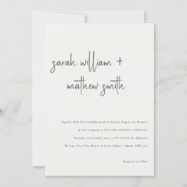Minimale Black White Script Typography Vow Renewal Kaart