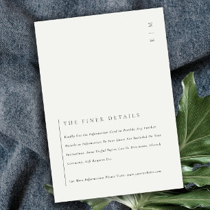 Minimale Black White Typography Wedding Details En Informatiekaartje