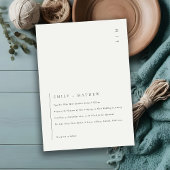 Minimale Black White Typography Wedding Invite Bedankkaart