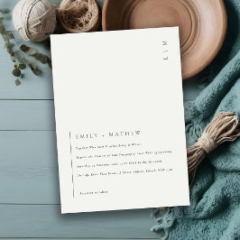 Minimale Black White Typography Wedding Invite Bedankkaart