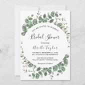 Minimale Blad | Bruiloftsdouche Groen Bloem Kaart (Voorkant)