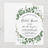 Minimale Blad | Bruiloftsdouche Groen Bloem Kaart (Voorkant / Achterkant)